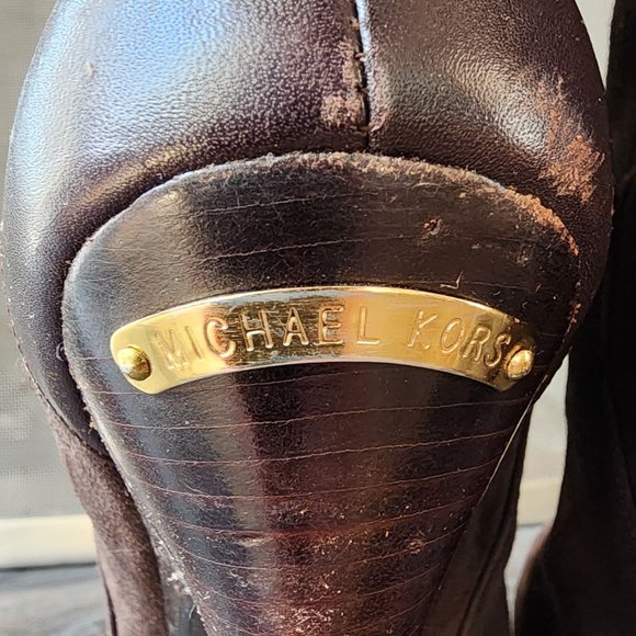 Michael Kors Brown Suede High Heeled Ankle Booties Size 8M - Picture 12 of 15